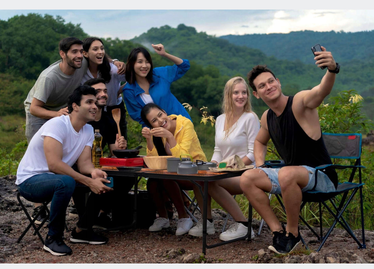 Tourist table set 120 x 60 x 69,5 cm