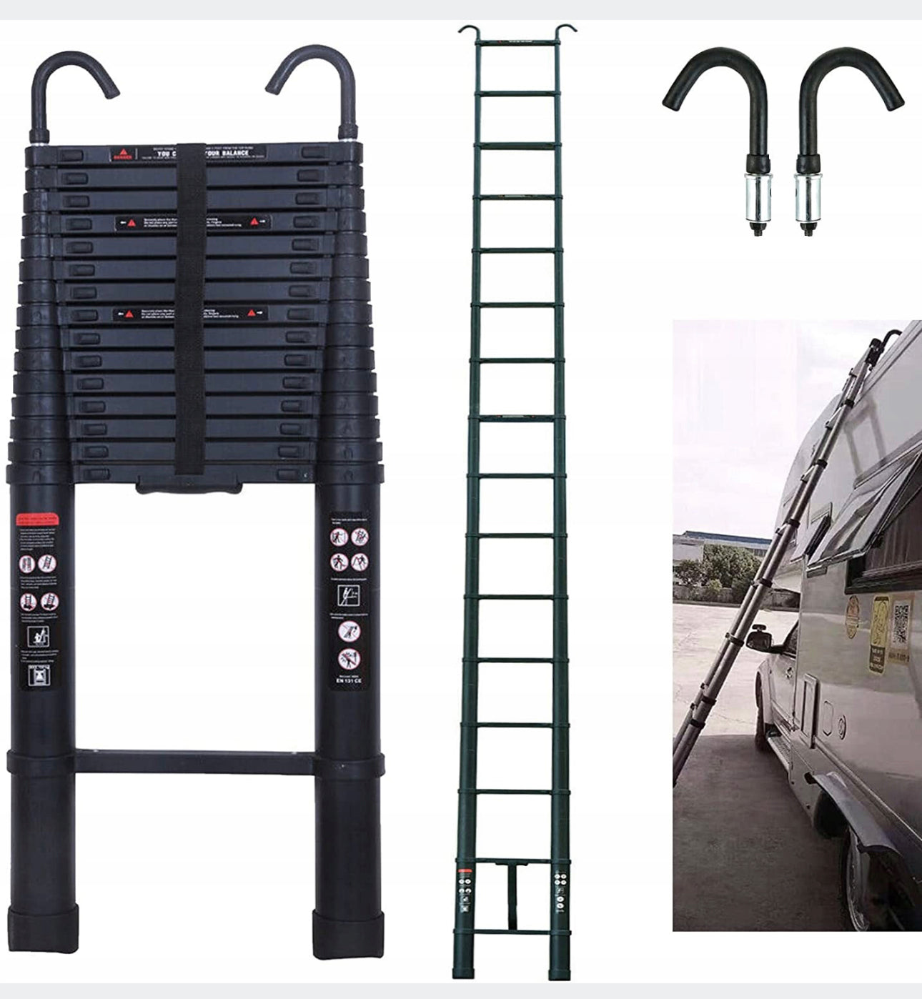 6.2 m Foldable TELESCOPIC LADDER Aluminum NEW