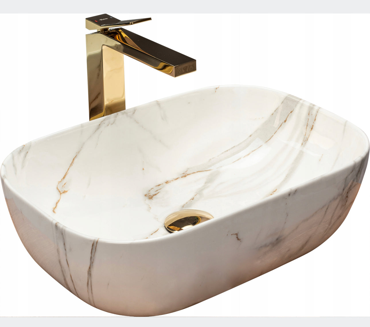 All in one set washbasin+tap+plug