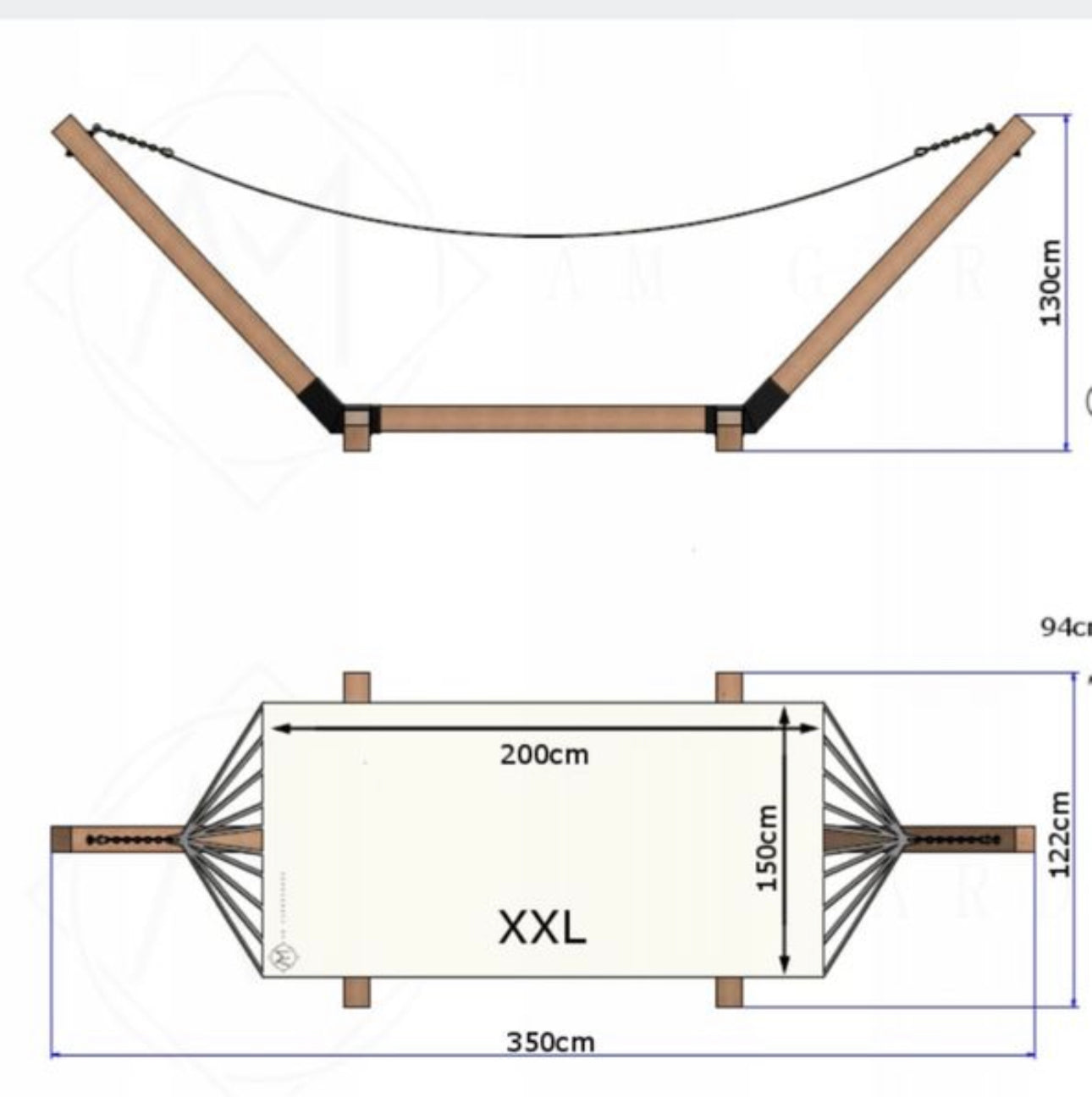 Frame+cotton Hammock Boho Premium Xxl 95x95