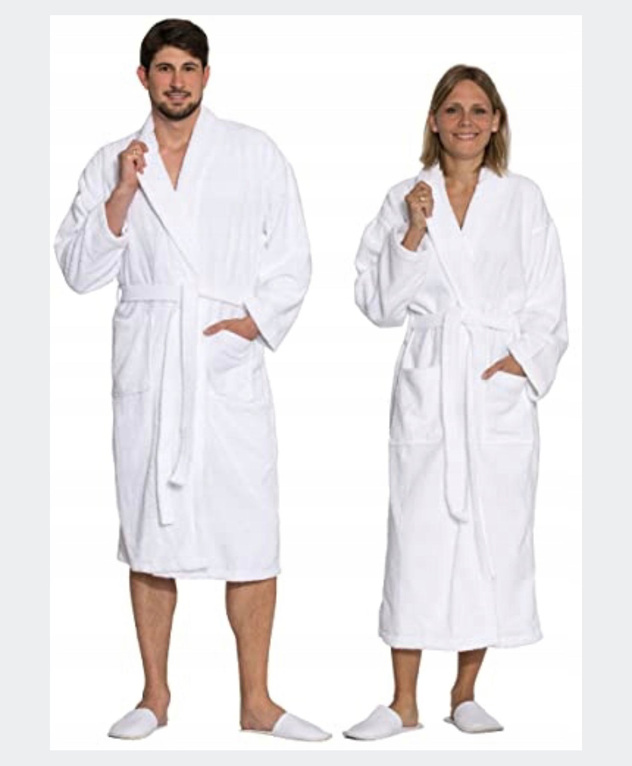 Set of 2 thick hotel bathrobes