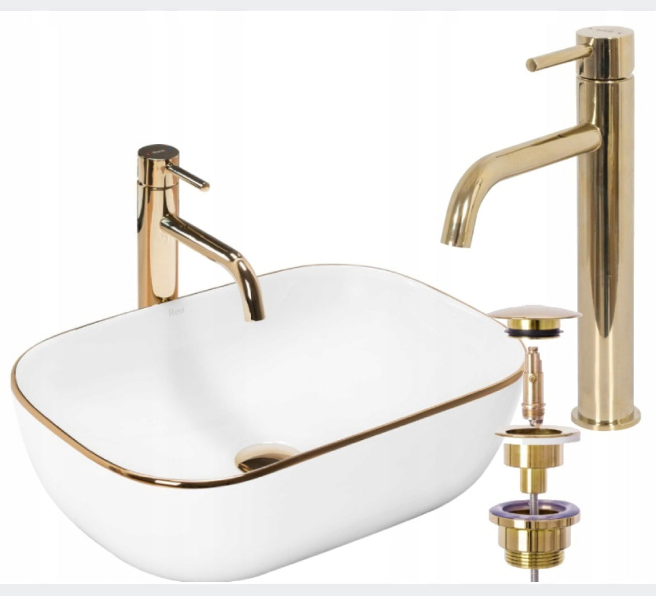 All in one set washbasin+tap+plug