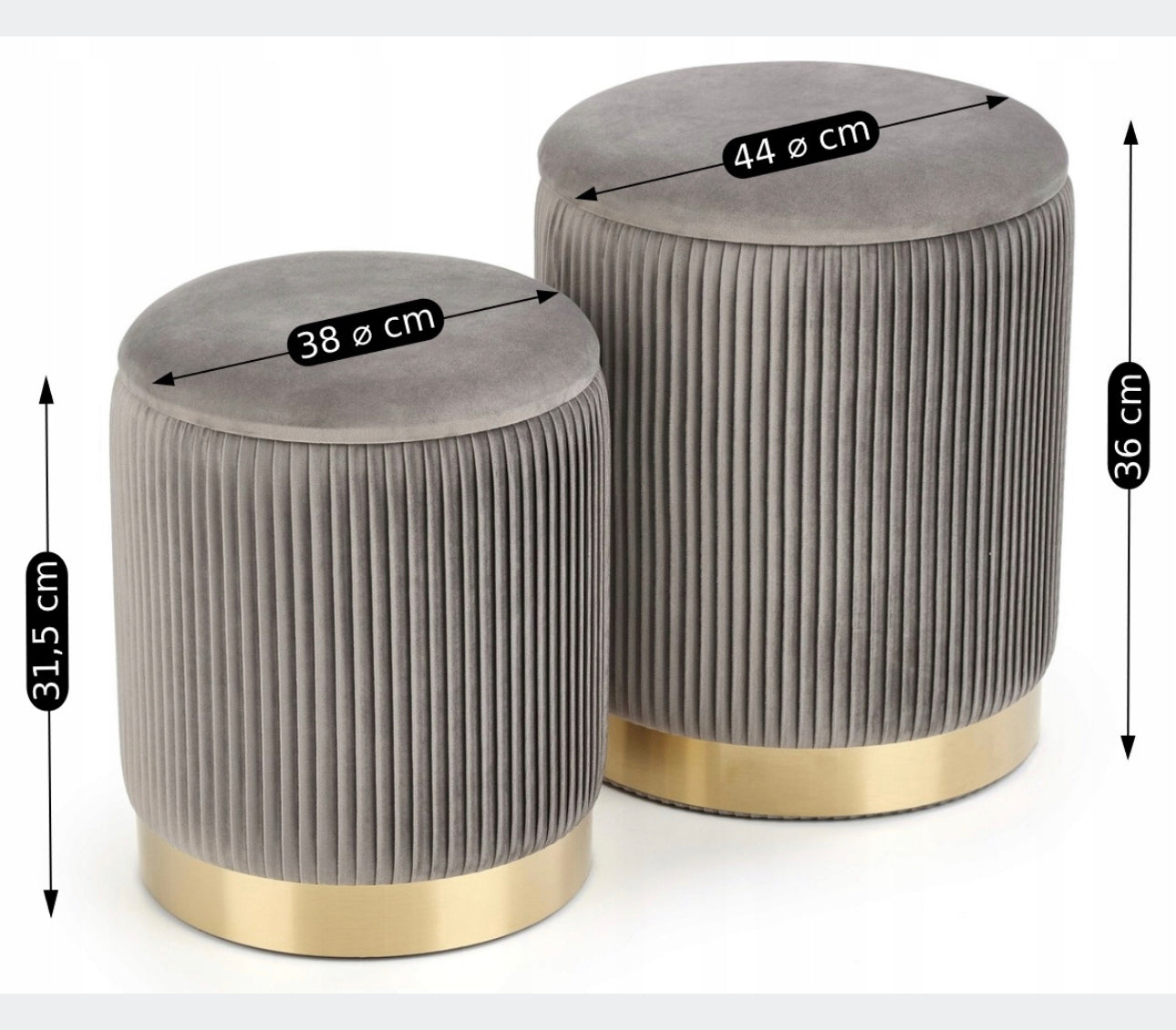 Pouf upholstered Shades of beige