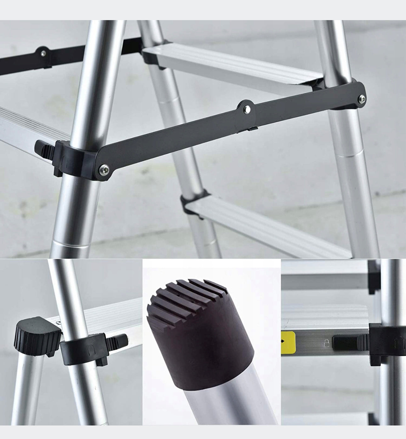 6 + 7 Steps Two-sided telescopic ladder, 150kg