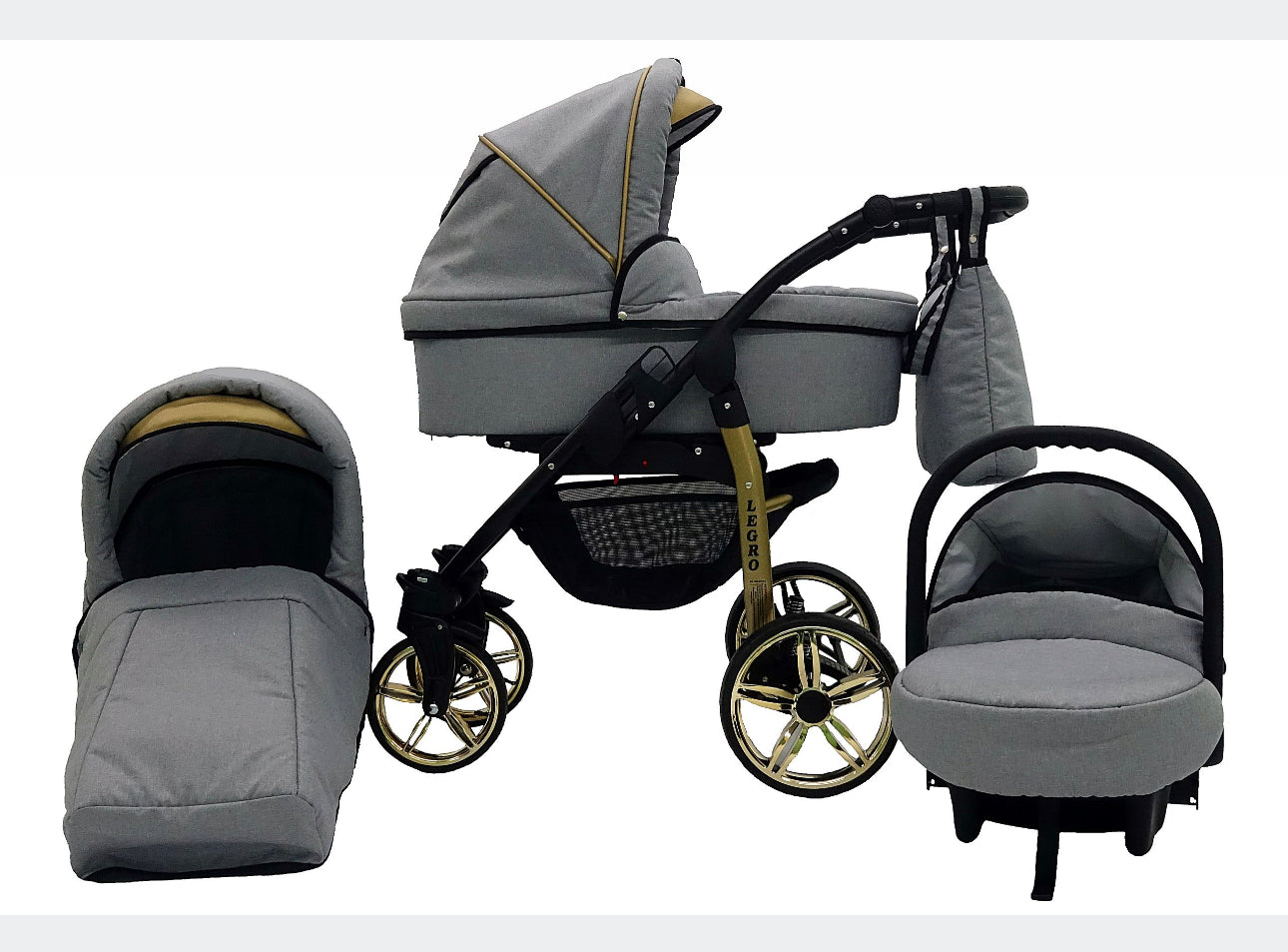 Black and gold 3in1 stroller