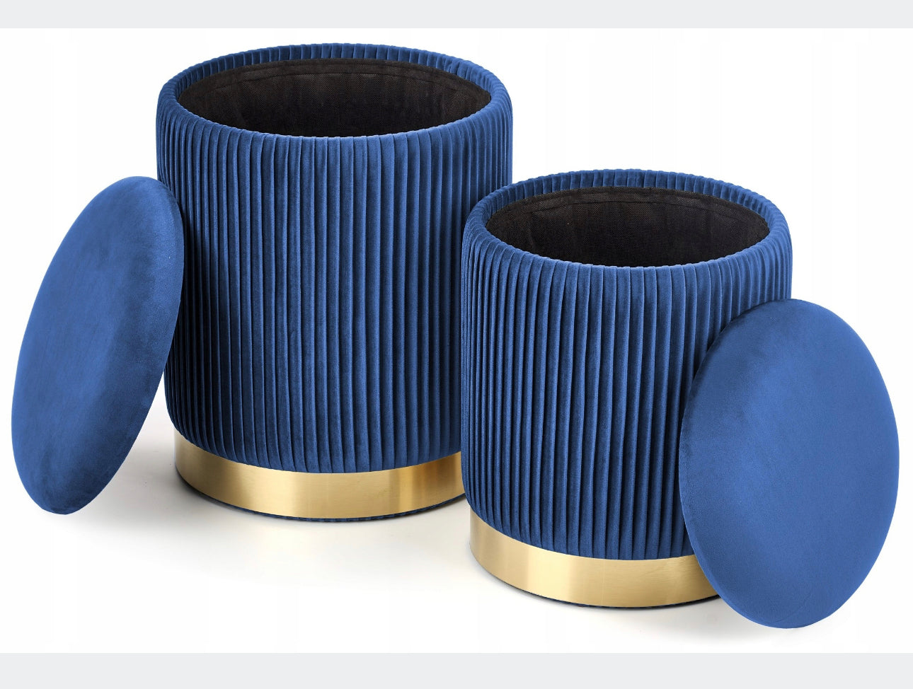 Pouf upholstered  Shades of blue