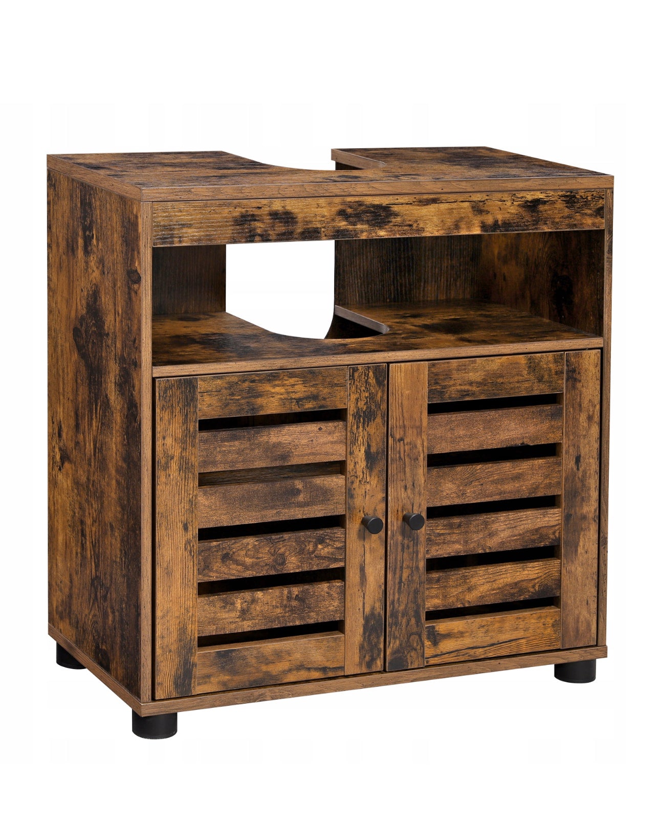 The brown LOFT standing cabinet under the washbasin
