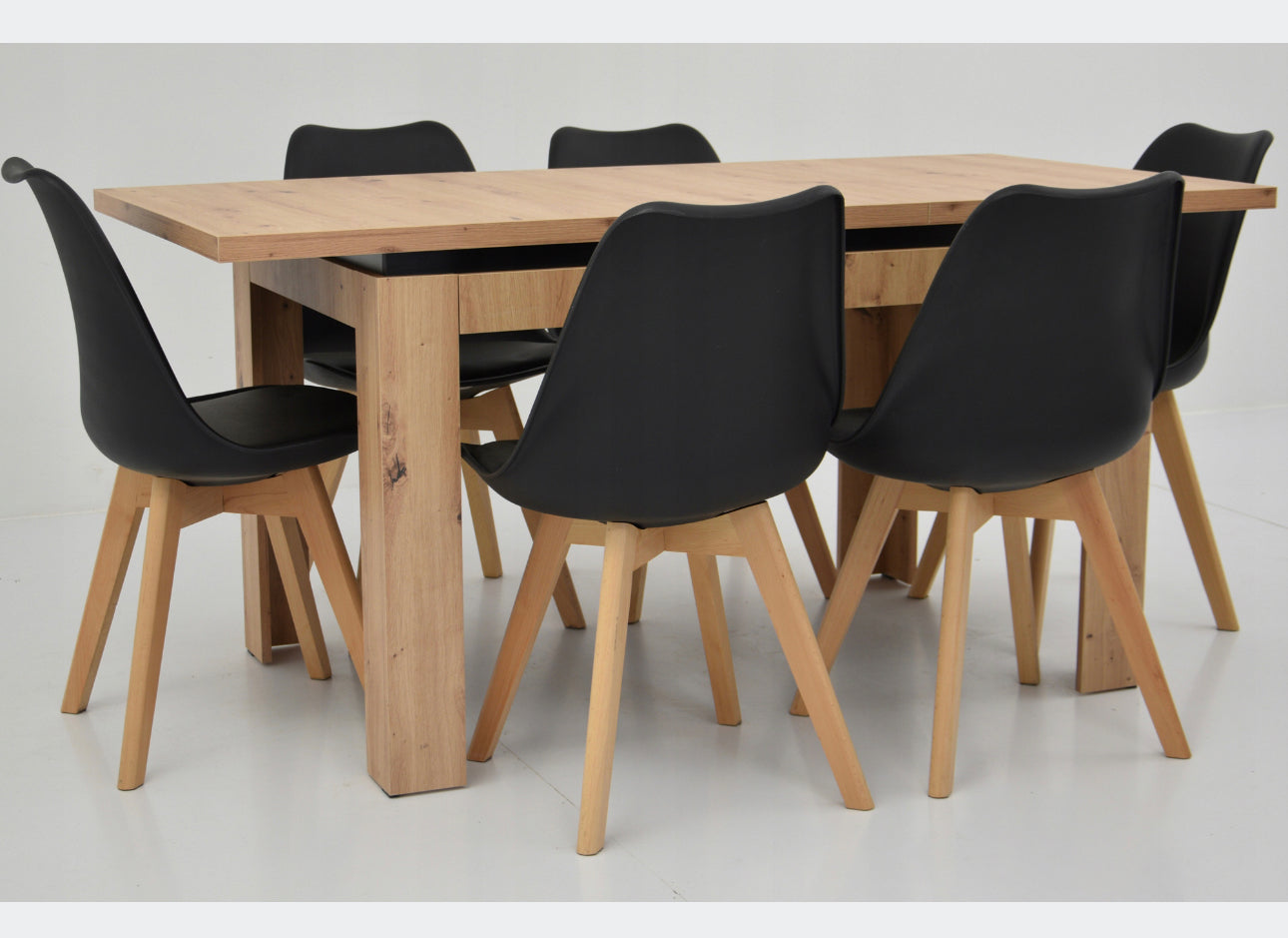 Complete table rectangular 120 x 80 cm chairs 6 pieces
