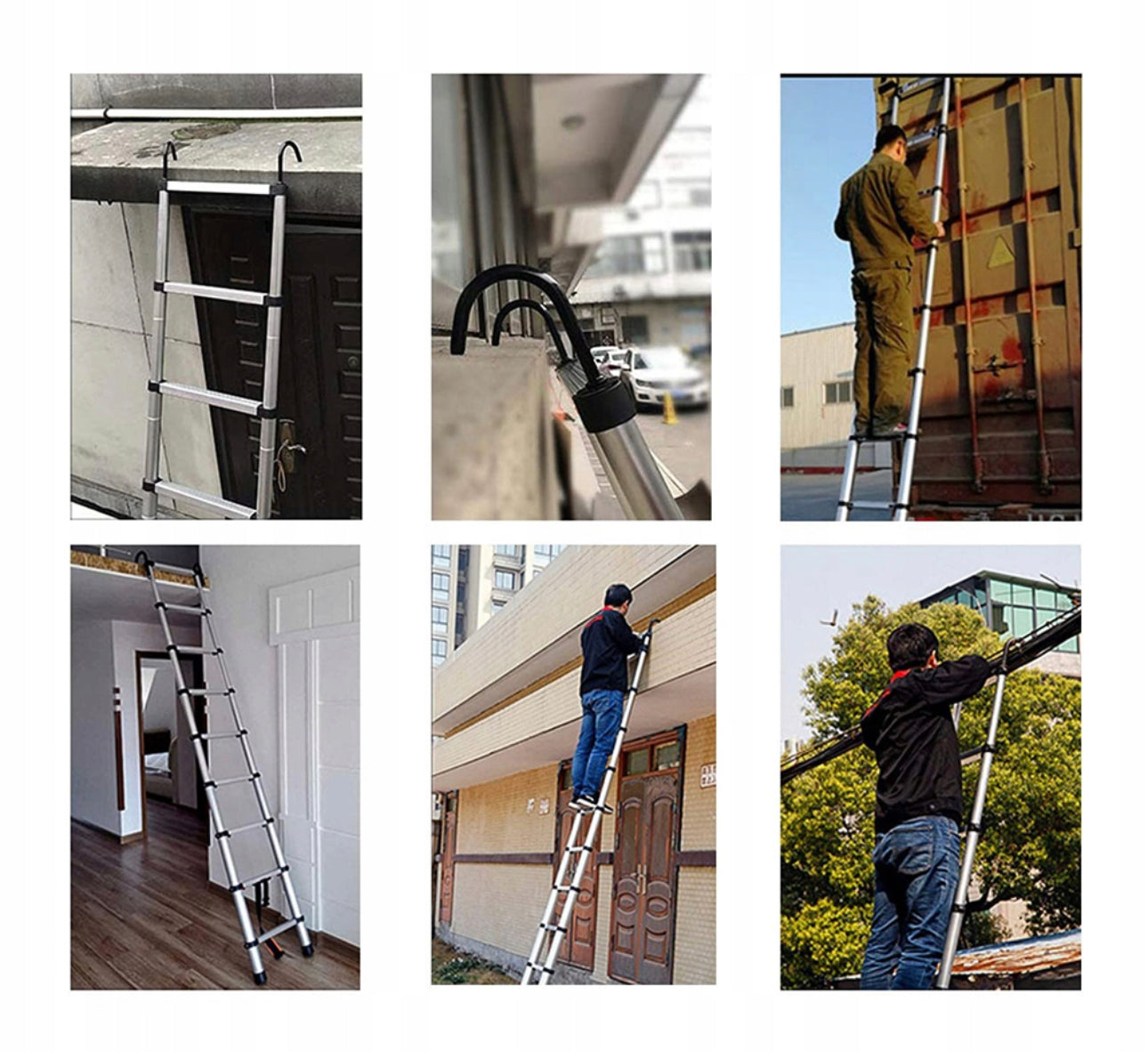 Folding Telescopic Ladder 4.4M 150kg with Hakiems