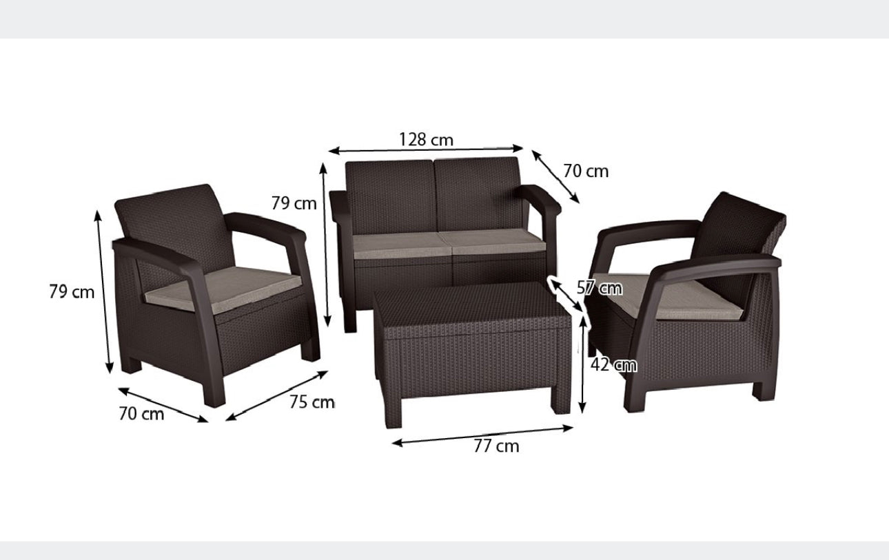 Garden furniture set Brown