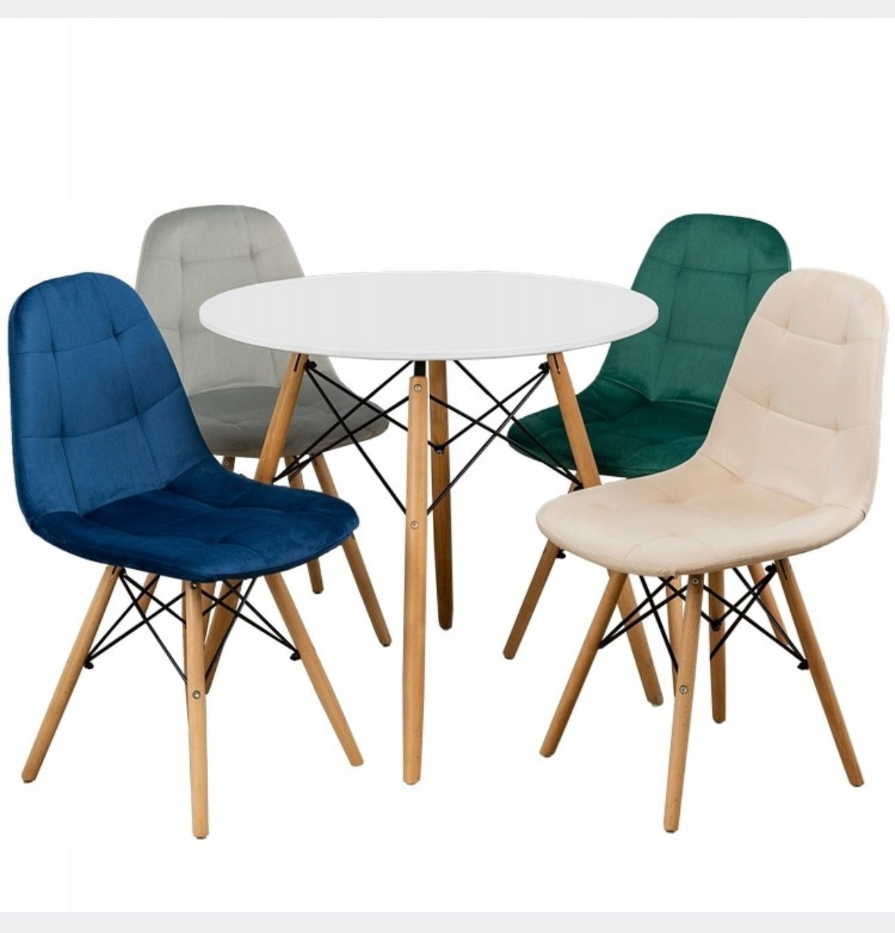 set of 4 chairs and a table