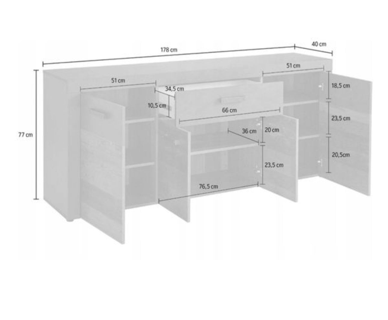 Large chest of drawers 4 doors and a drawer