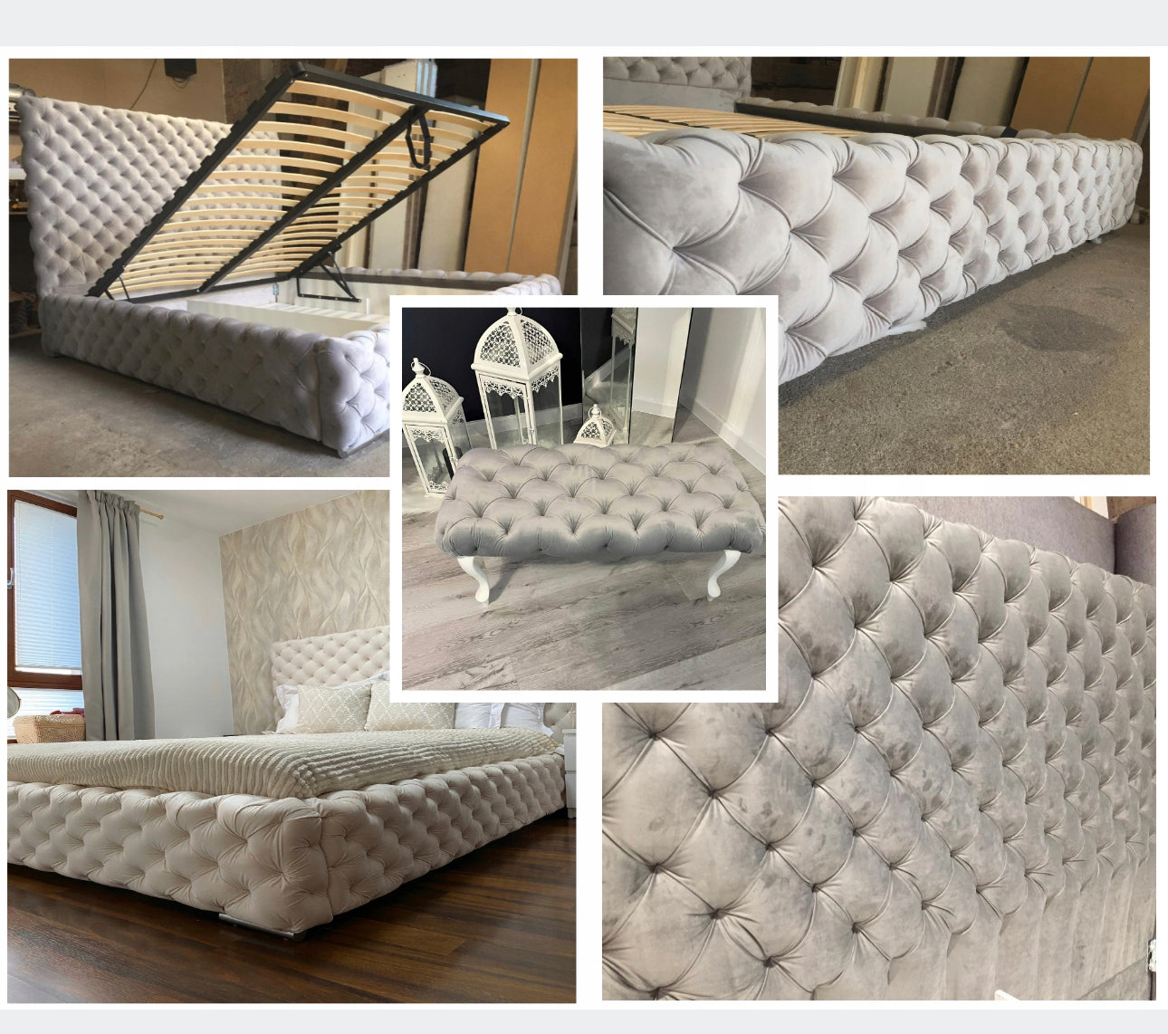 Bench without storage, Upholstered
