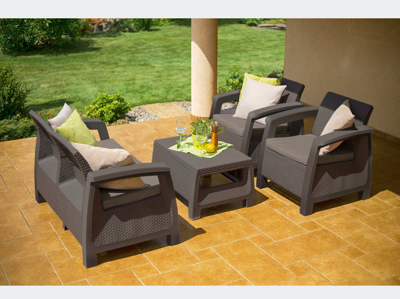 Garden furniture set Brown