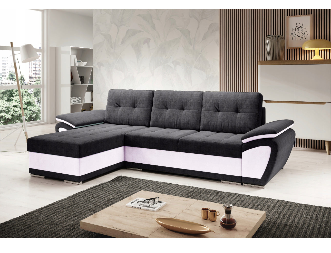 Corner sofa with sleeping function