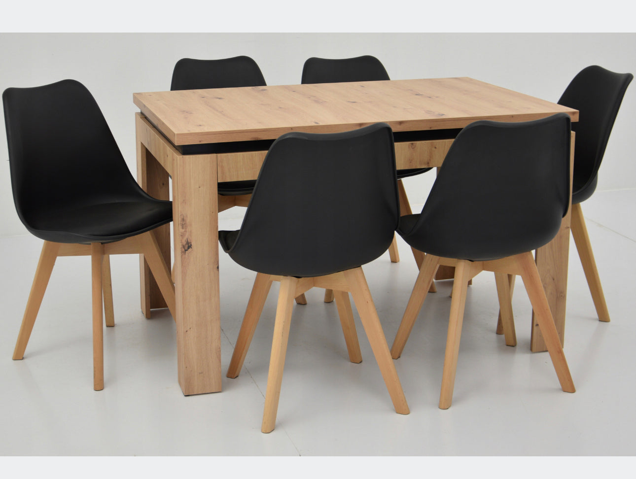 Complete table rectangular 120 x 80 cm chairs 6 pieces
