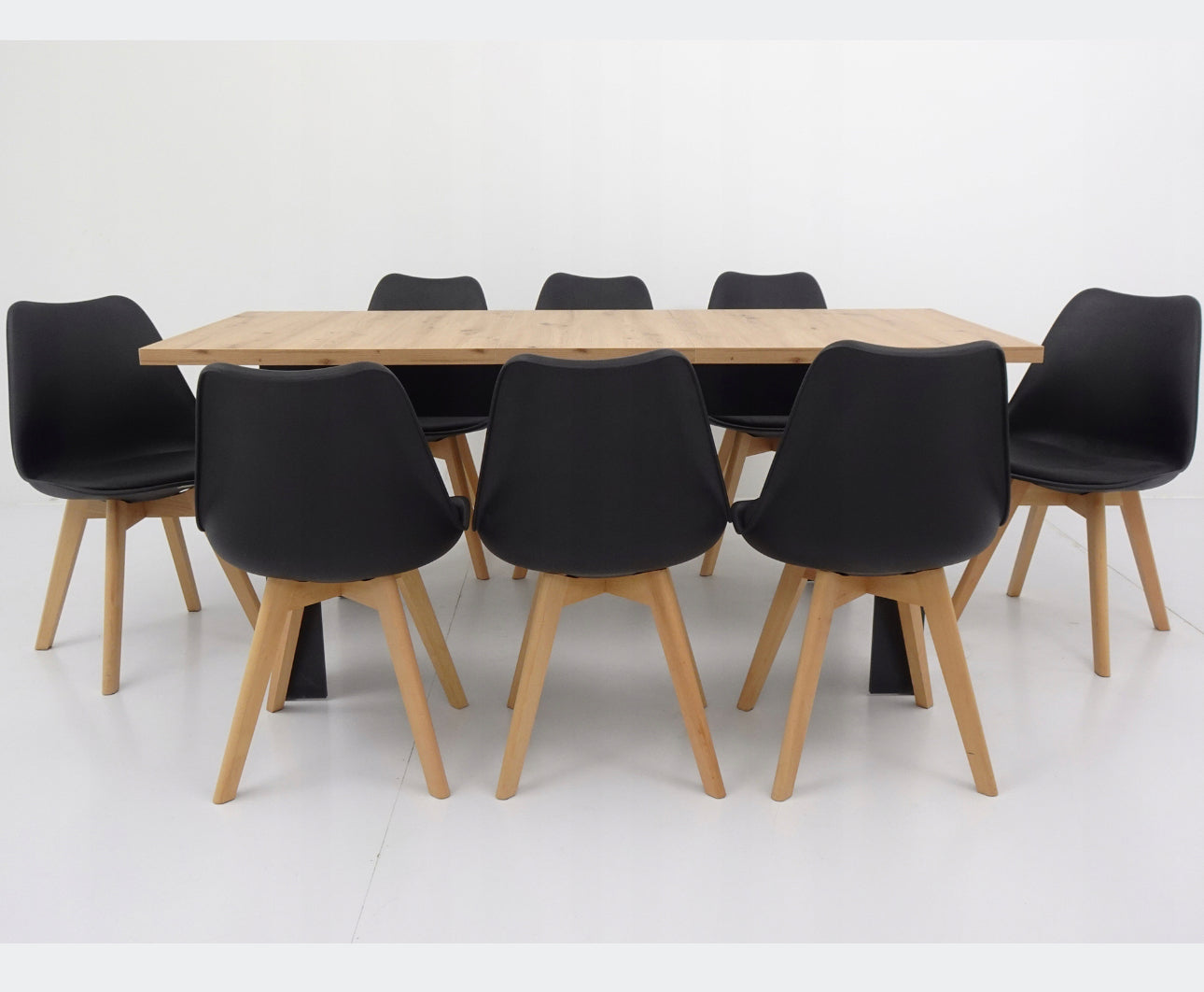 Complete table rectangular 140 x 80 cm chairs 8 pieces