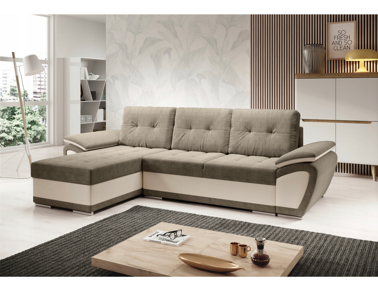 Corner sofa with sleeping function