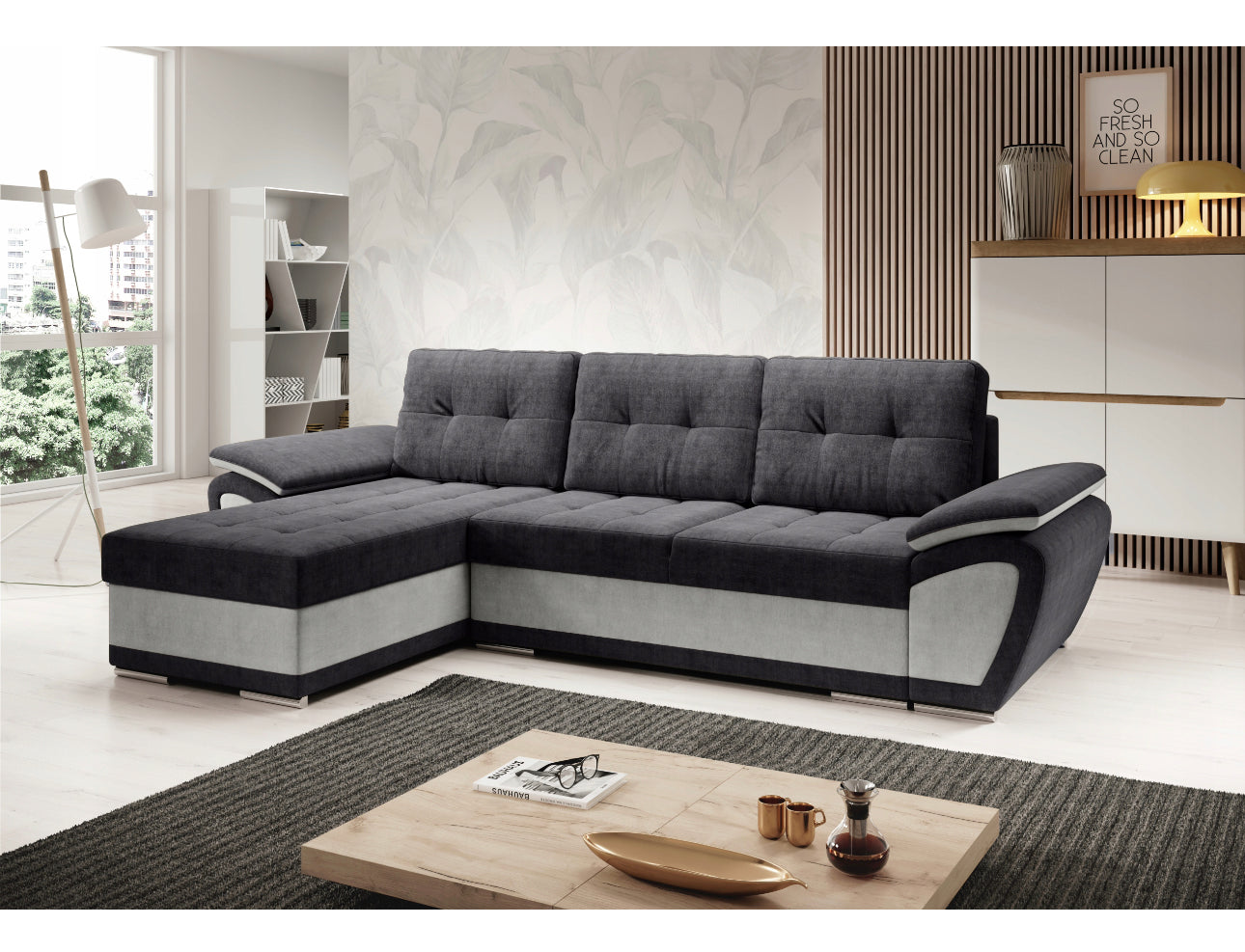 Corner sofa with sleeping function