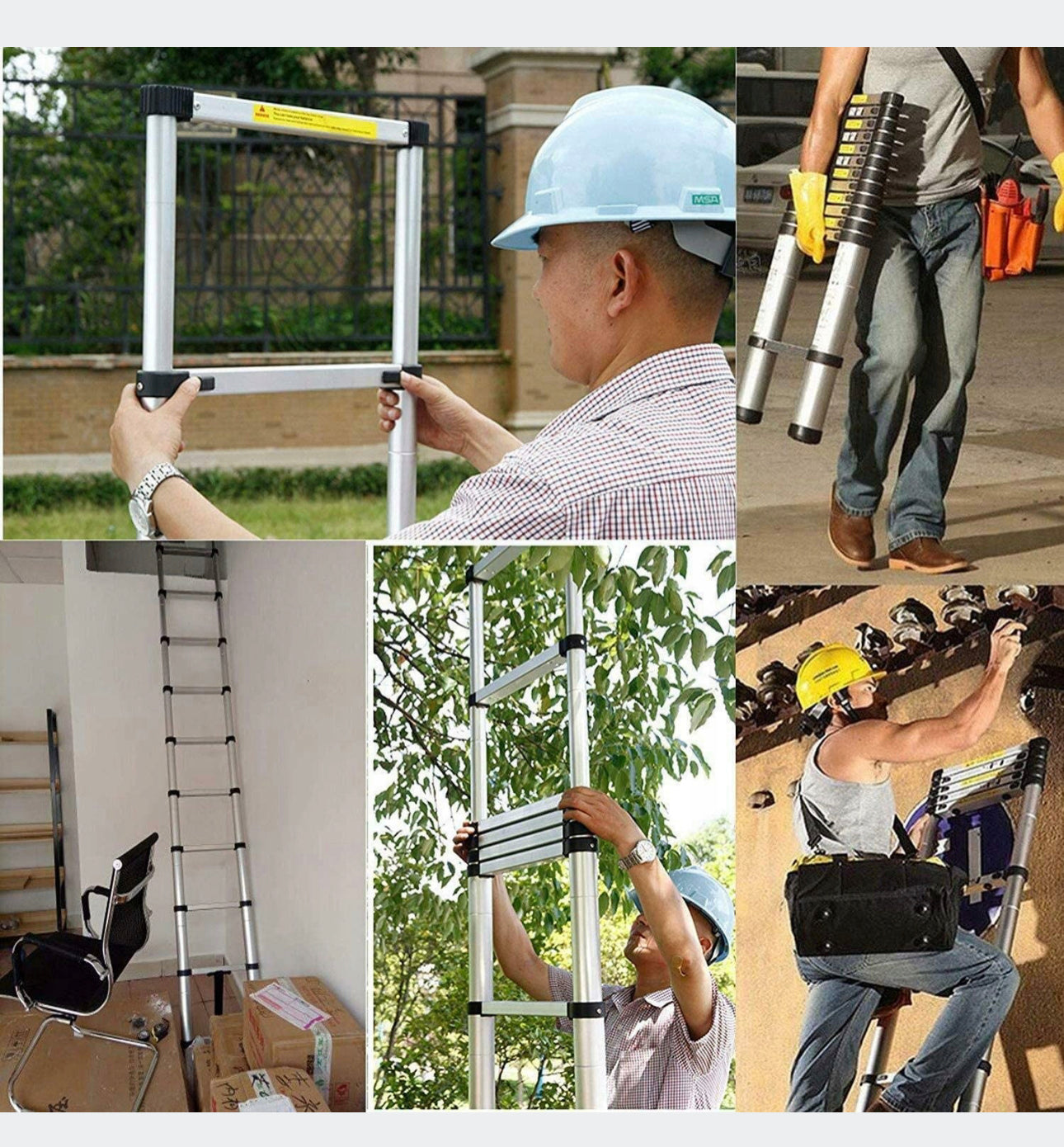 TELESCOPIC LADDER ALUMINUM 2.6M 9 DEGREES 8FT5