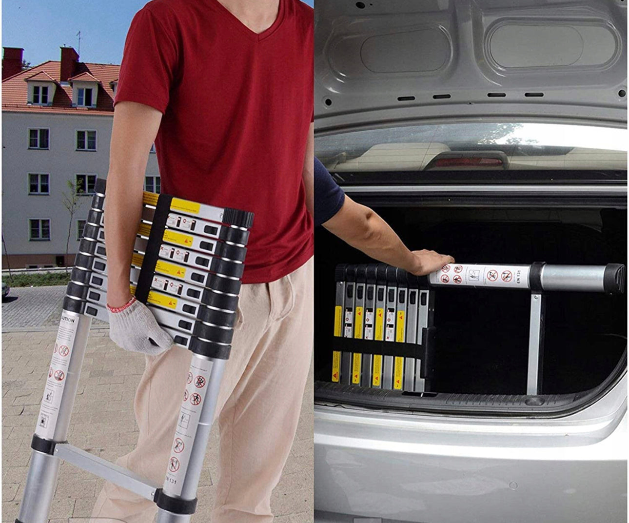 4,4m Folding TELESCOPIC LADDER Aluminum