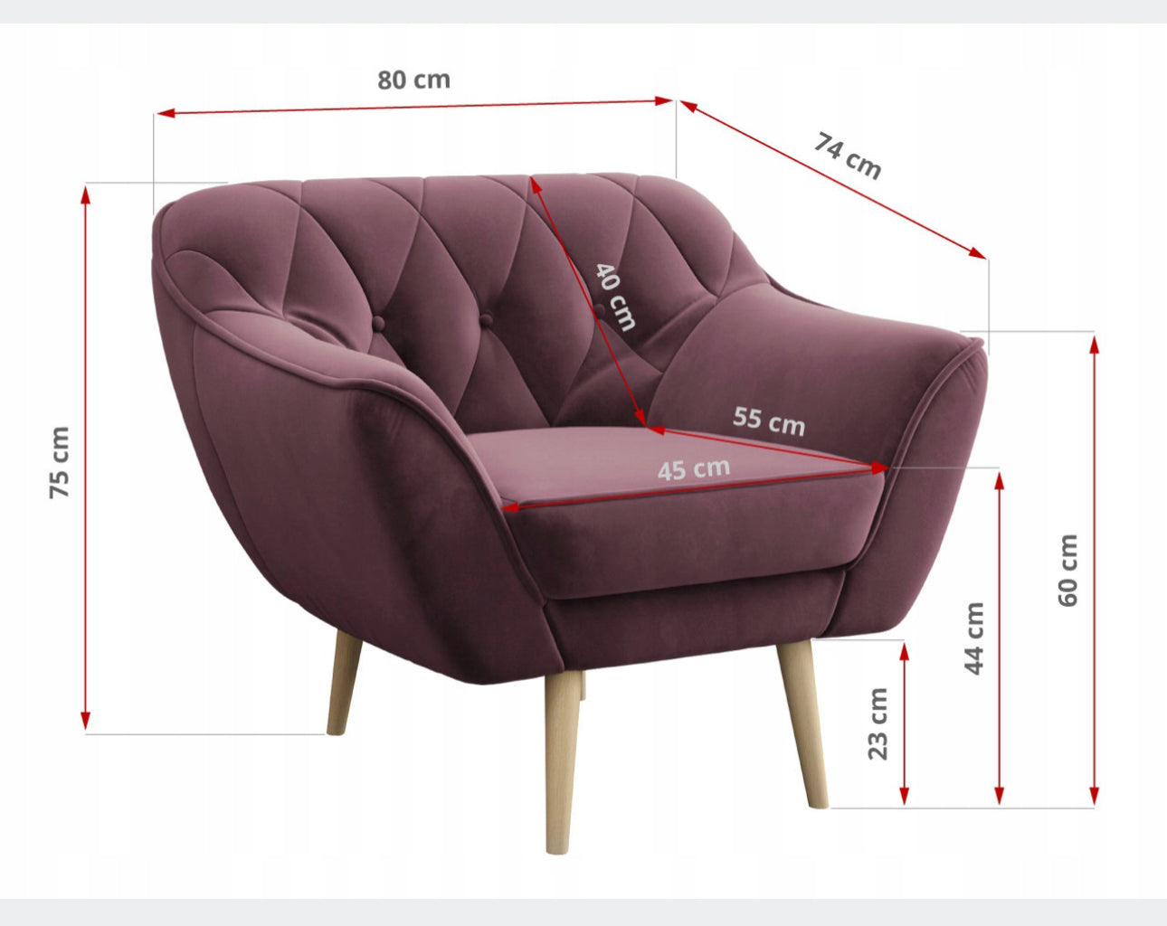 Armchair  powder pink