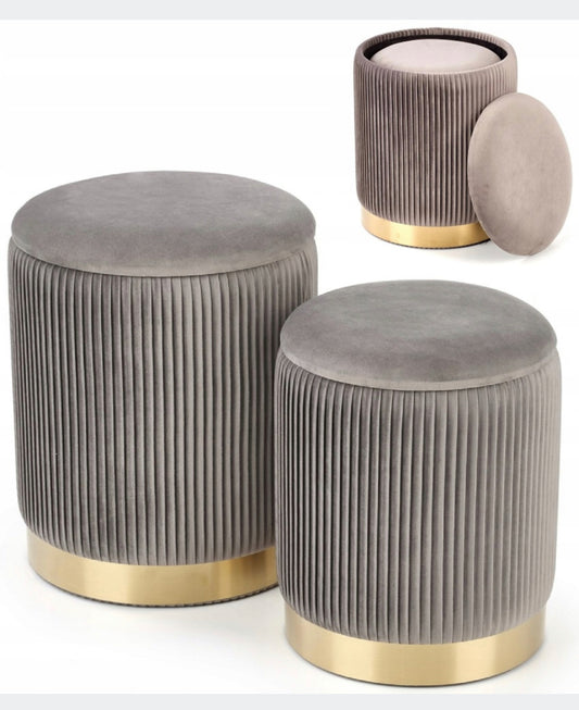 Pouf upholstered Shades of beige