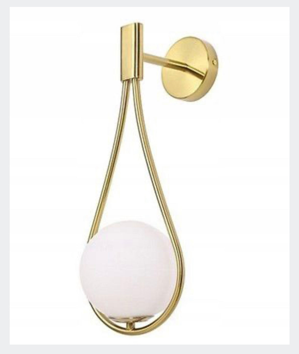 A set of 2 wall lamps milk ball gold
