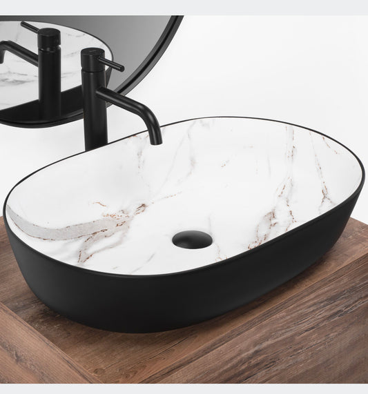 Oval countertop washbasin