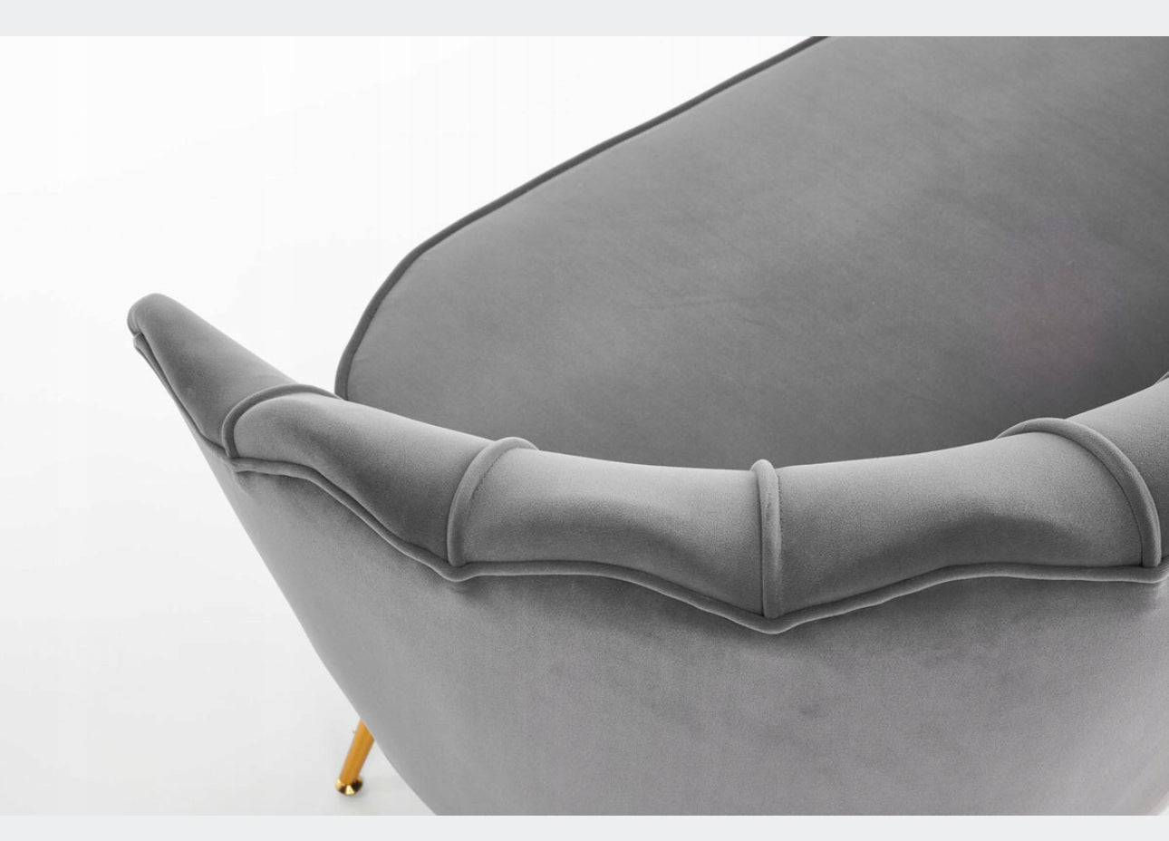 Couch  133 x 77 cm velour Shades of gray