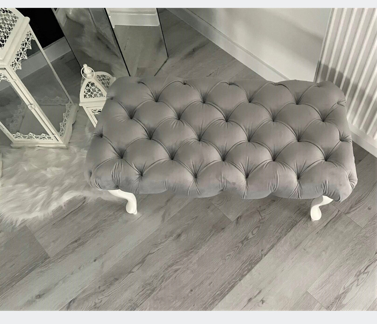 Bench without storage, Upholstered