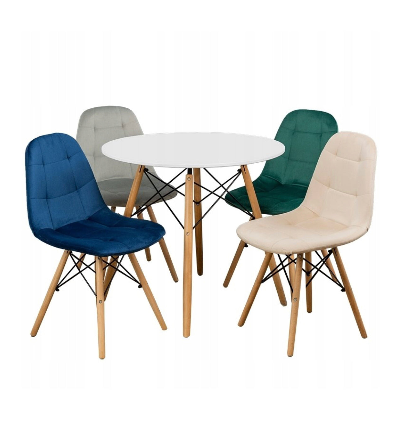 set of 4 chairs and a table