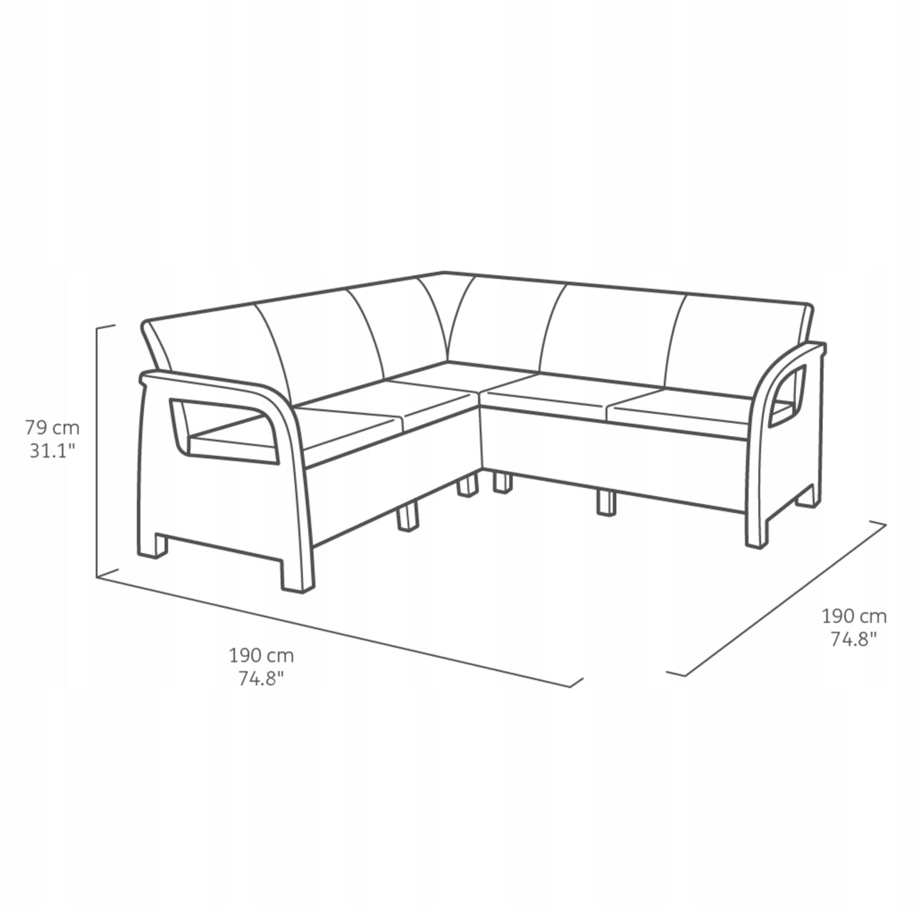 Corner furniture for the garden