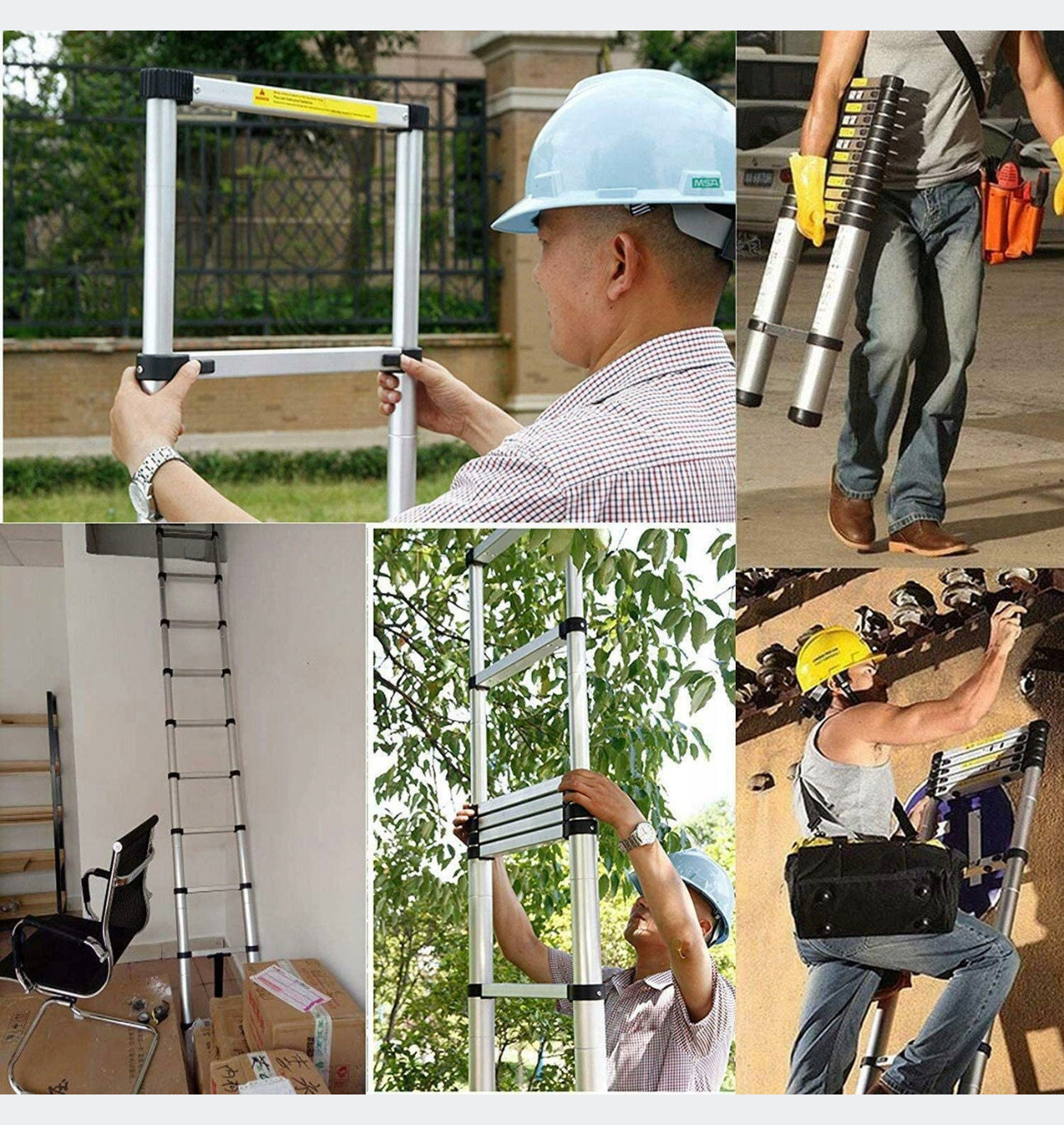 3,2 m Foldable TELESCOPIC LADDER Aluminum