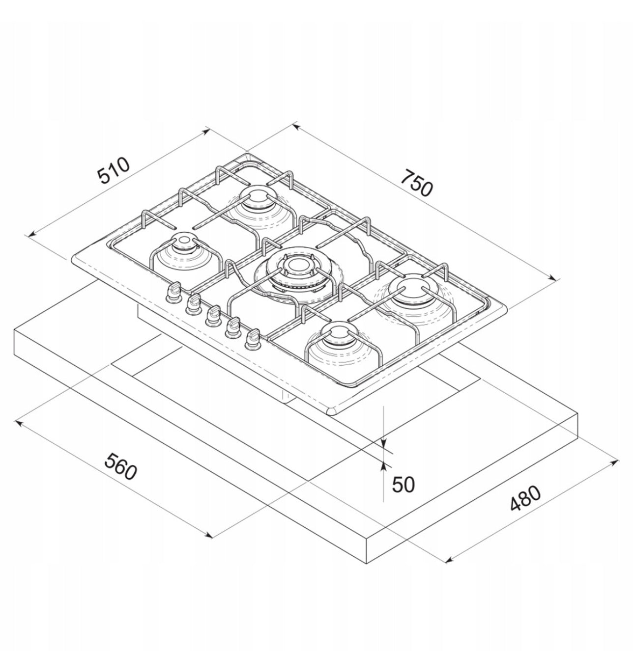 Black gas hob