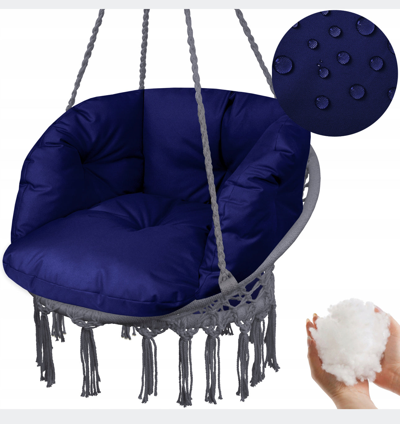 SWING HANGING BOHO CHAIR + WATERPROOF CUSHION