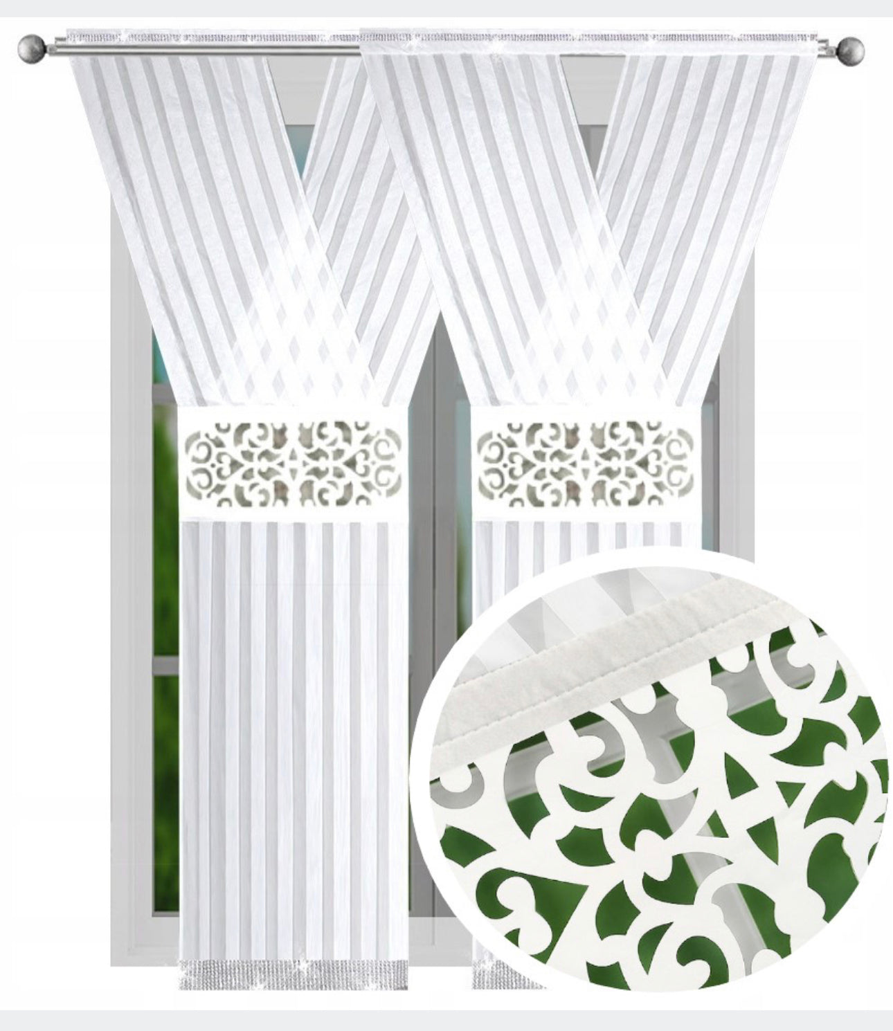 Curtain display panel veil 250 x 120 cm