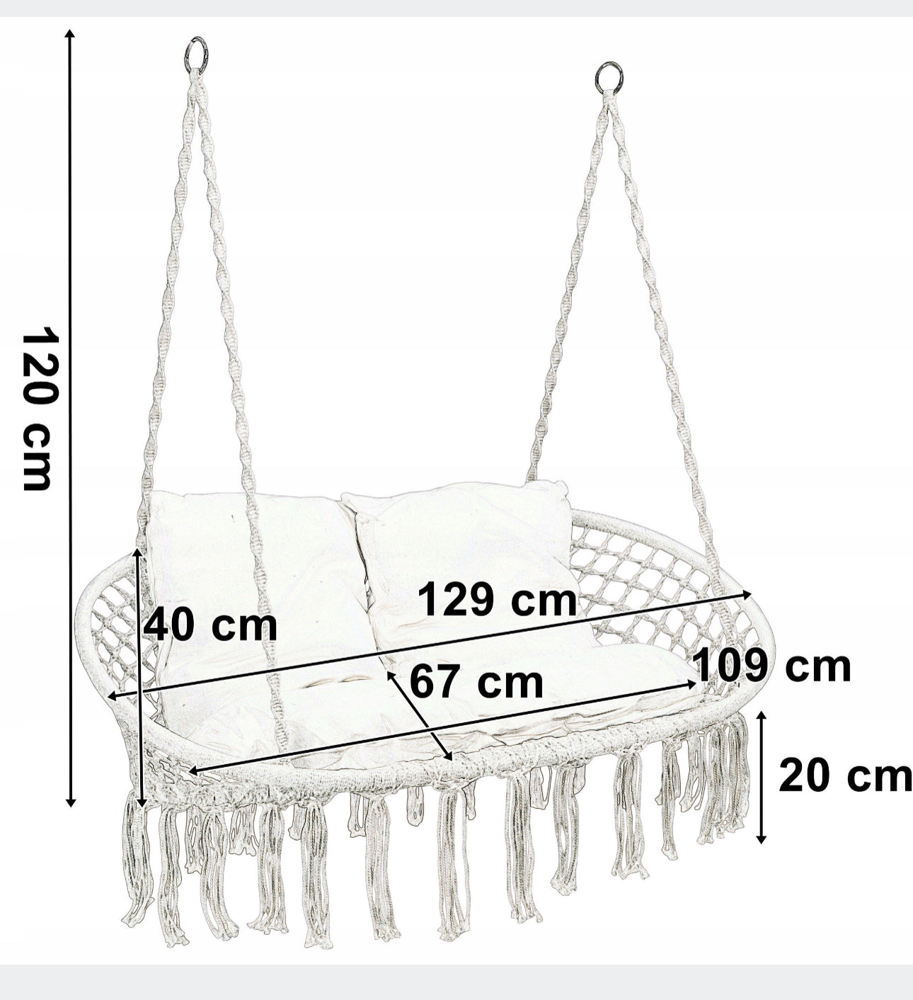 DOUBLE HANGING CHAIR BOHO