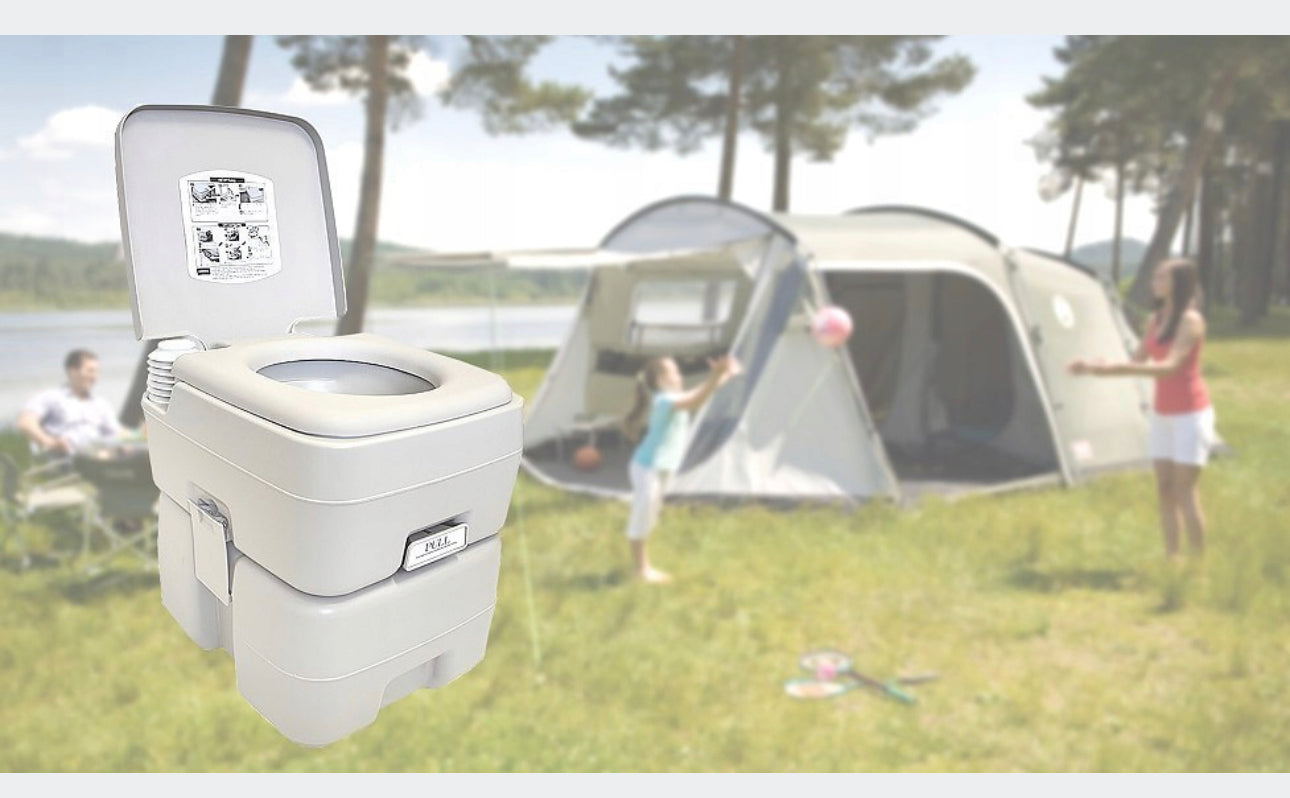 Portable Camping Toilet Grey 20+10 L