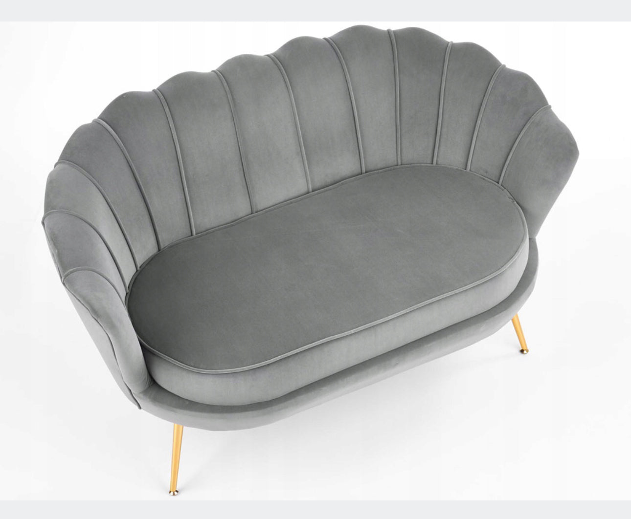 Couch  133 x 77 cm velour Shades of gray
