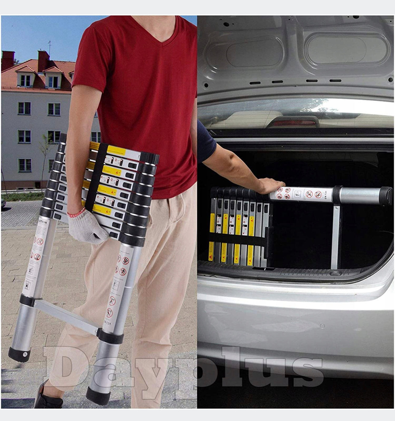 Folding Telescopic Ladder 4.4M 150kg with Hakiems