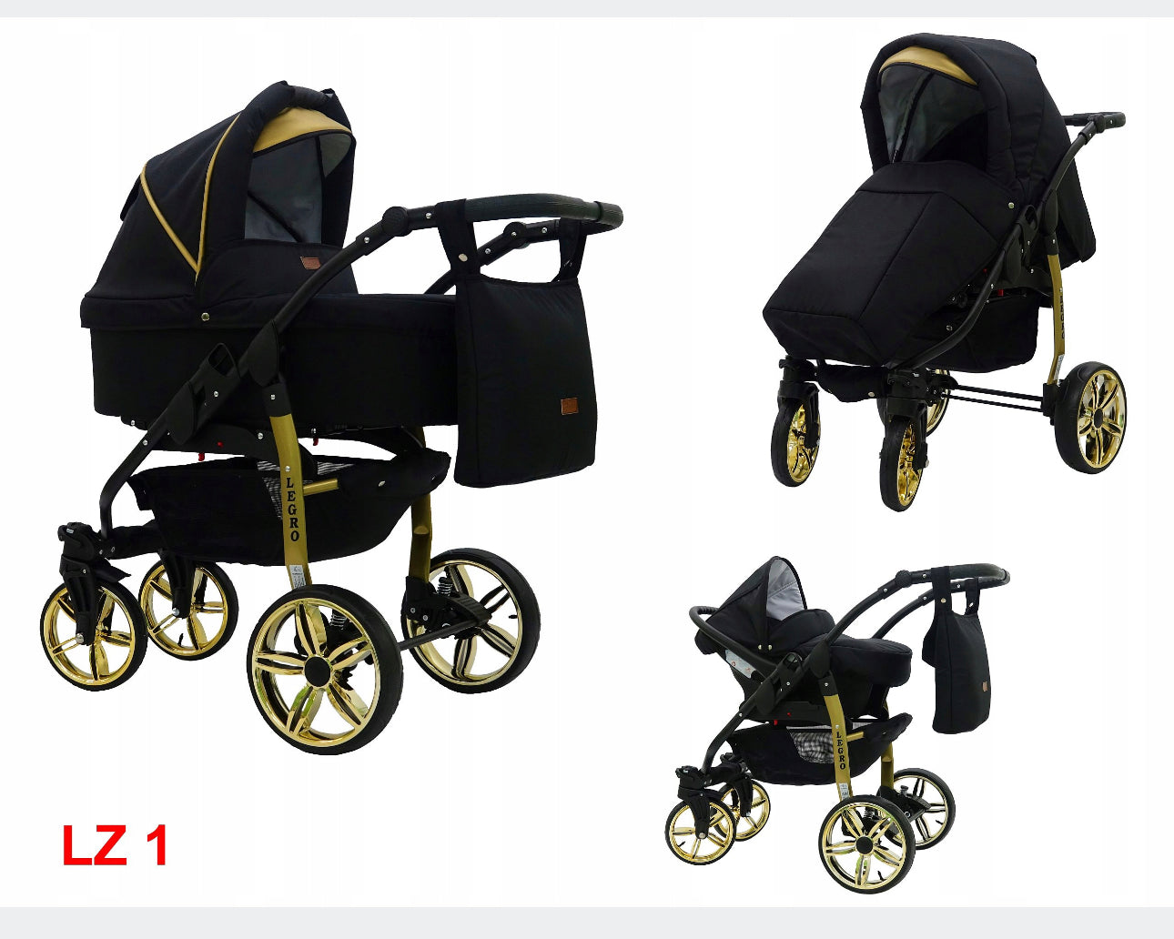 Black and gold 3in1 stroller