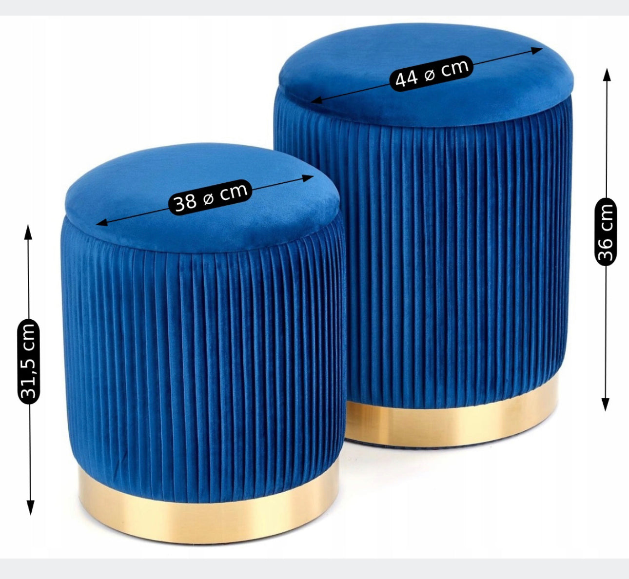 Pouf upholstered  Shades of blue