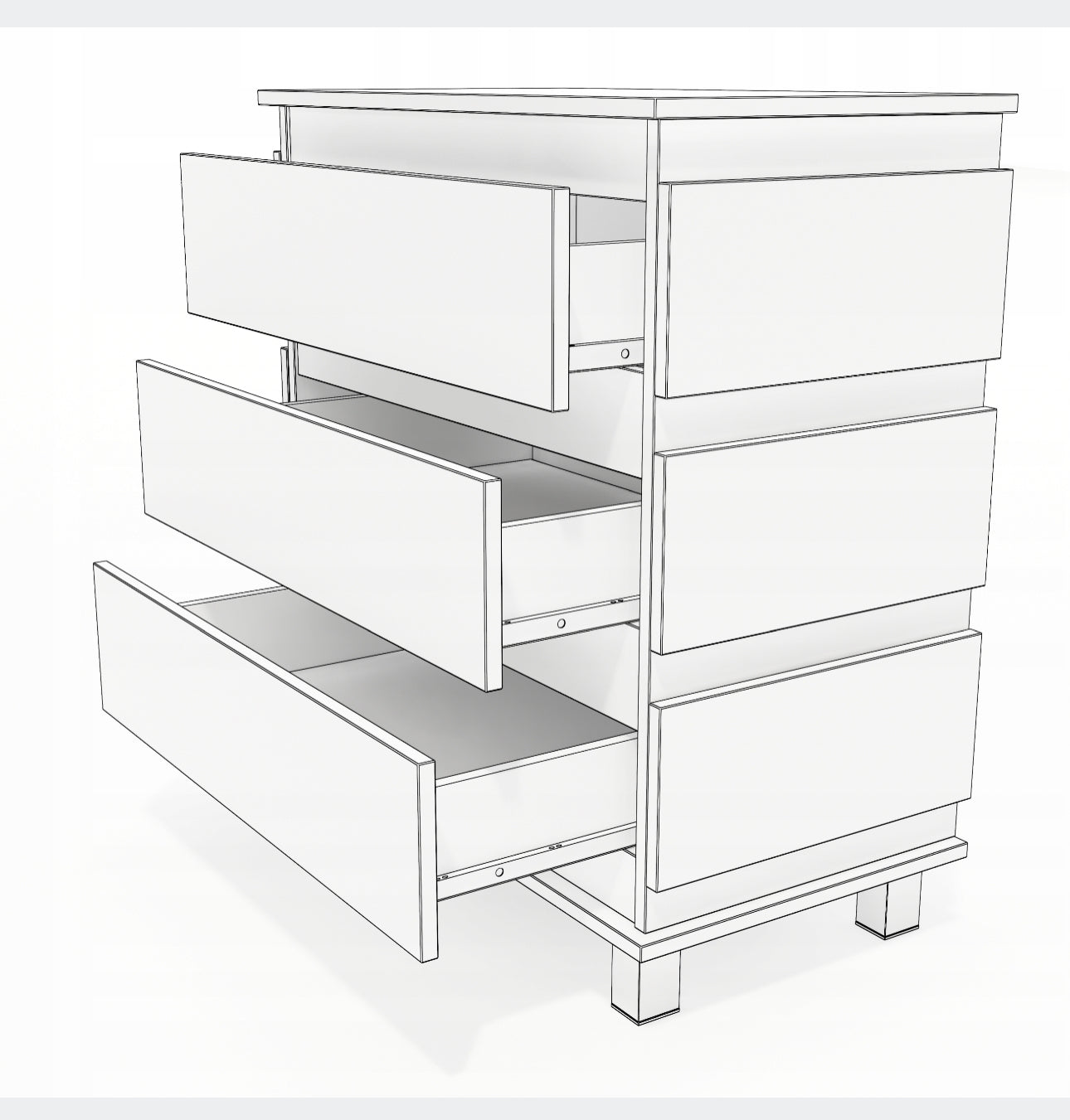 Modern capacious chest of drawers