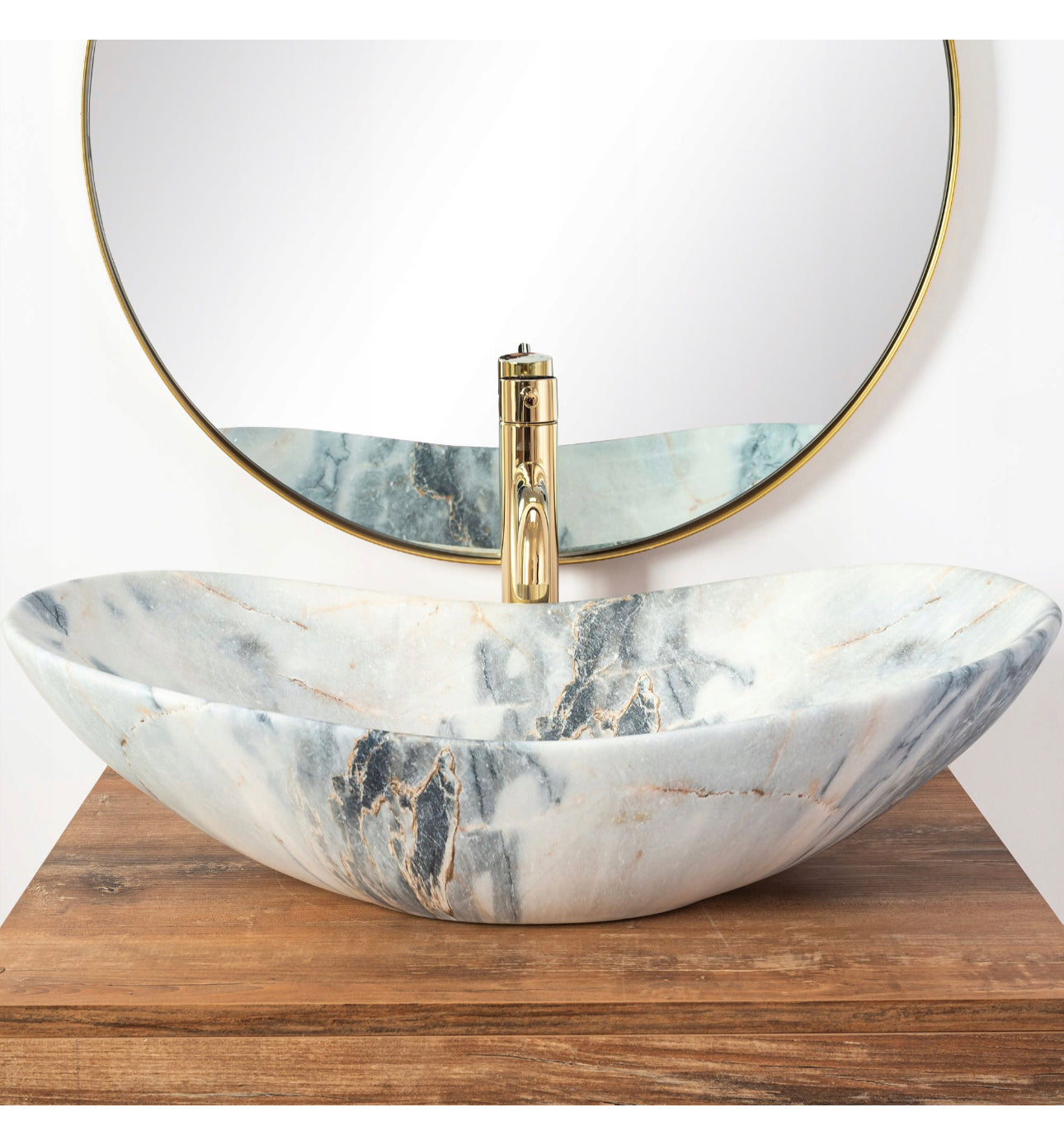 All in one set washbasin+tap+plug