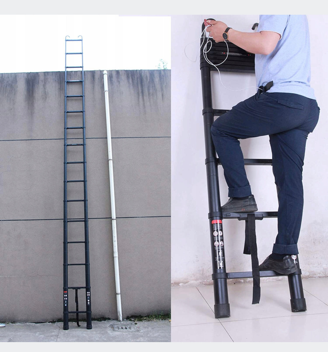 6.2 m Foldable TELESCOPIC LADDER Aluminum NEW